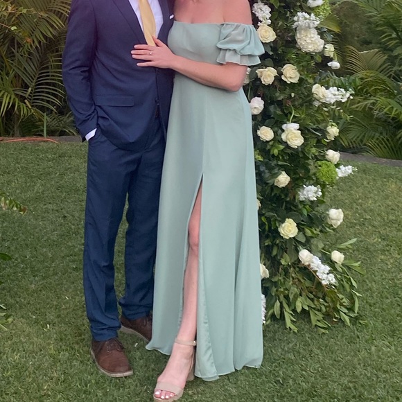 Revelry Dresses & Skirts - Revelry Maeve Chiffon Dress in Sage